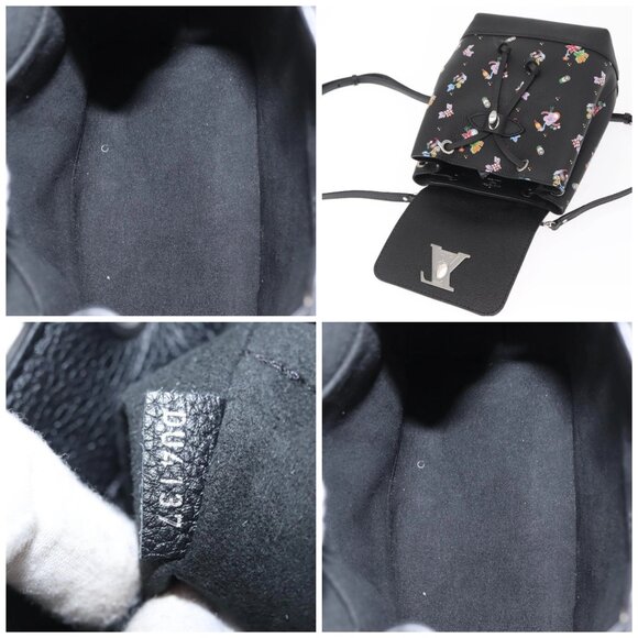 LOUIS VUITTON Floral Print Rock Me Backpack Leather Black M54848 Auth ka827M main image 14